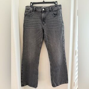 ZARA Black/Gray Wash Mid-Rise Mom Jeans Womens 10
